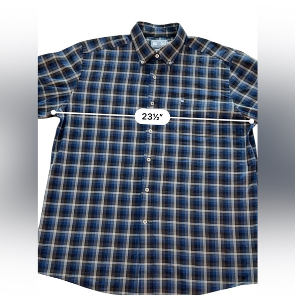 Southern Tide Mens Blue Grey Plaid Dress Shirt Long Sleeve Size Large - Picture 6 of 7